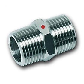 Threaded double adaptor, male/male thread, Stainless steel