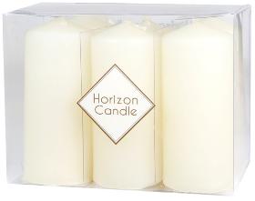 Horizon Set of 6 Ivory Pillar Candles Vanilla Scented Candle