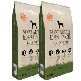 vidaXL Premium Dog Food Maxi Adult Essence Beef & Chicken 30 kg 2 pcs
