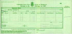 Translation of marriage, birth, death certificates