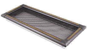 Ventilation fireplace grille EXCLUSIVE 16x45cm graphite / brass-patina