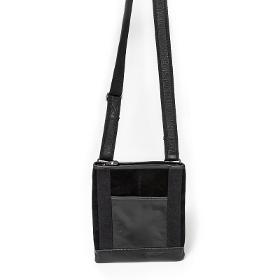 Gusztav black leather bag - black velor leather
