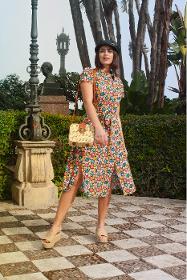 Audrey Romantic Floral Midi Dress