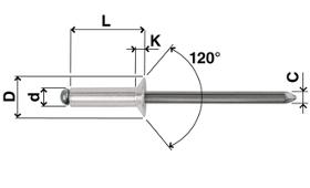 Standard Rivets Countersunk Head - Aluminium / Steel