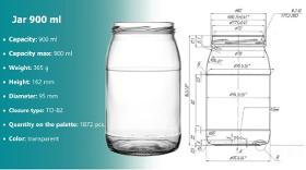 Glass jars 900 ml
