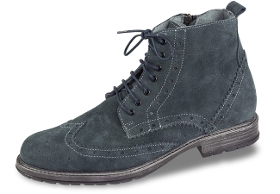 Men's winter boots made of dark gray suede with zipper...