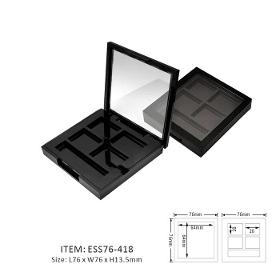 Square eyeshadow palette case four rectangles brush