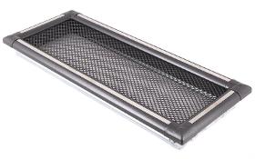 Ventilation fireplace grill EXCLUSIVE 16x45cm graphite / inox
