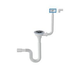 3 ½ flexible siphon with drain-overflow ø40 | 11-1247-080