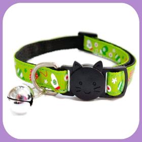 Christmas Cat Collar - Green With Christmas Gloves