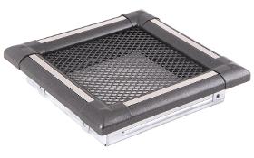 Ventilation fireplace grill EXCLUSIVE 16x16cm graphite / inox