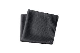 Men's 30x30 checkered pocket square, anthracite microfiber