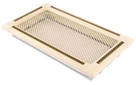 Ventilation fireplace grille EXCLUSIVE 16x32cm ivory / brass-patina