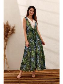 Green maxi dress for summer PR13496