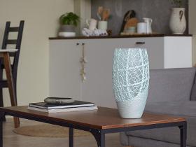 Handpainted Glass Vase for Flowers | Painted Art Glass Oval Vase | Interior
