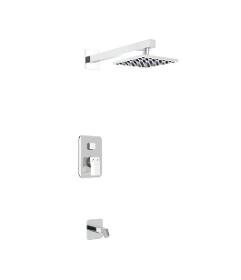 Two outlets square concealed shower set | lav010
