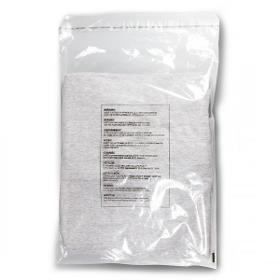 LDPE flap bag with warning text 250x350+50mm 50µ