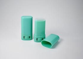 Recyclable plastic oval deodorant stick