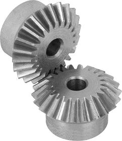 Bevel gears in steel ratio 1:1 toothing milled straight