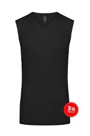 Men modal v-neck sleeveless tshirt 3-pack - black