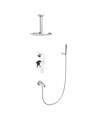 Three outlets round concealed shower set | lav014