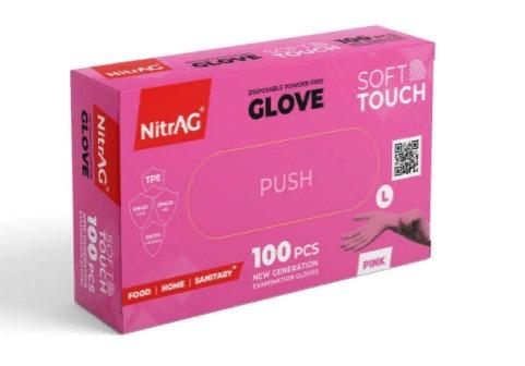 The Soft Touch Disposable Powder Free Gloves (Pink) 