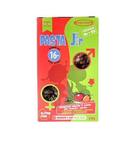 Gluten-free rice pasta PASTA Junior with kelp, tomato, green onion and paprika