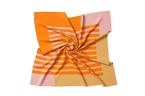 Microfiber scarves 60x60 for corporate style-orange pink