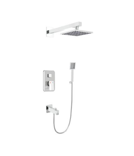 Three outlets square concealed shower set | lav015