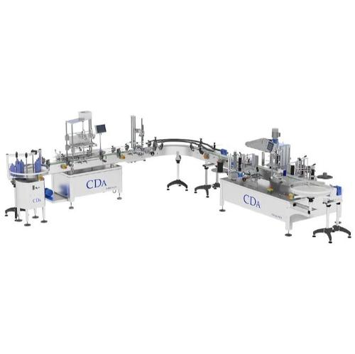 Complete line for filling, capping and labelling