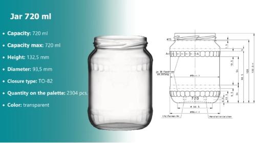 Glass jars 720 ml