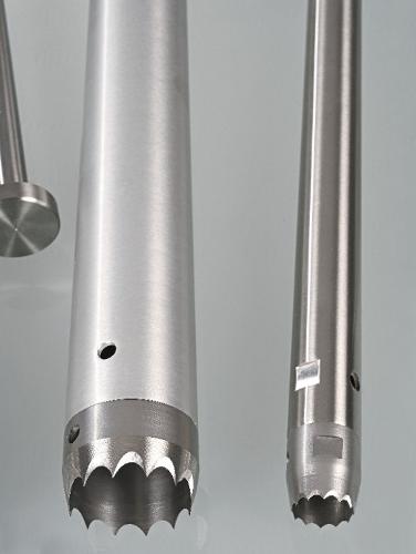 Sampling drill for stalk material